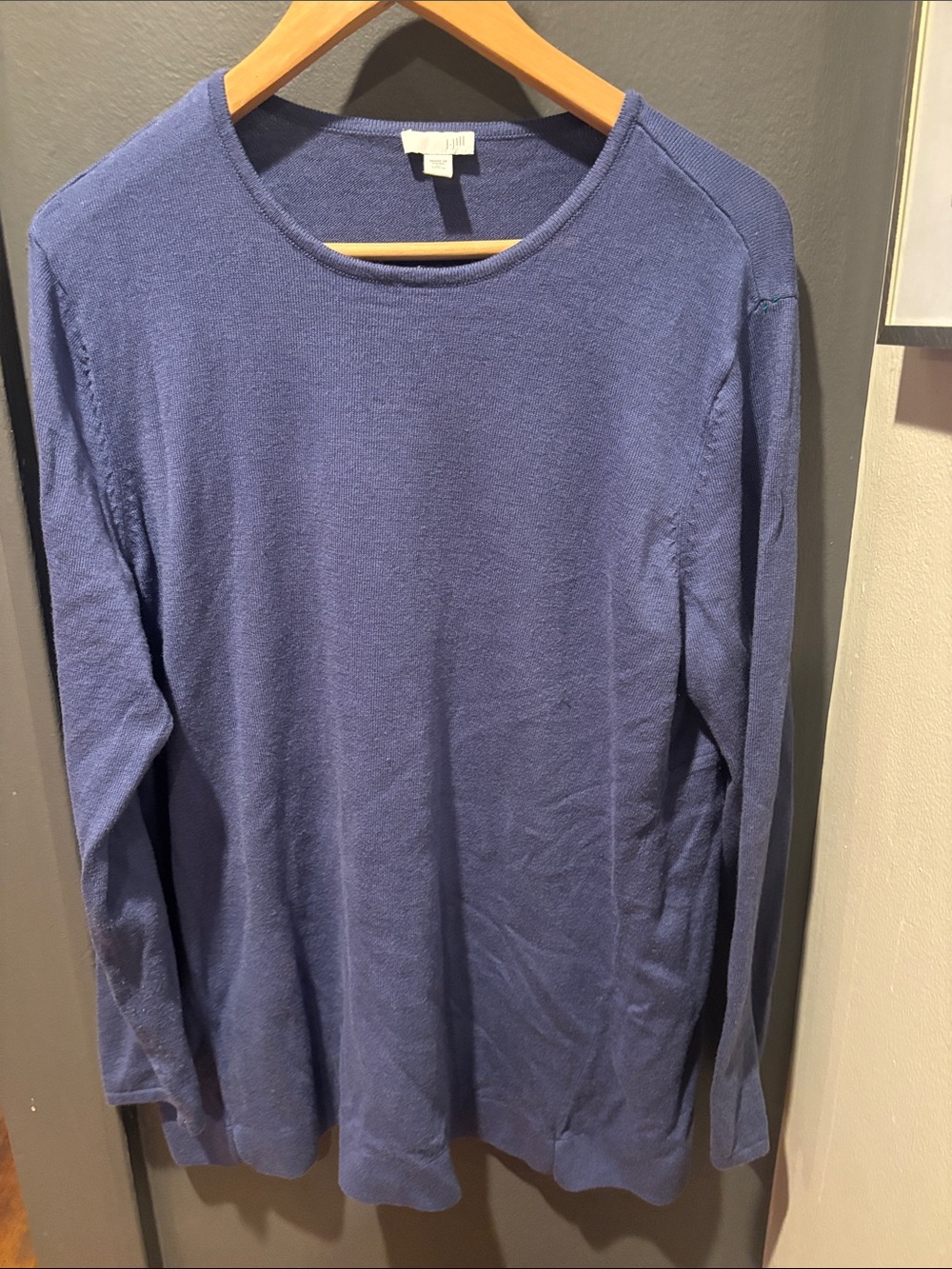 J. Jill Long-Sleeve Crewneck Shirt - Blue